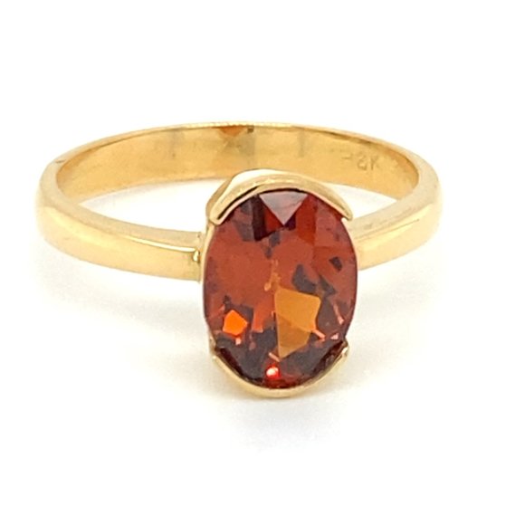 Spessartine 2.49ct Solid 18K Yellow Gold Ring - Picture 1 of 6